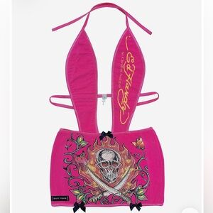ED HARDY DRESS HALTER STYLE